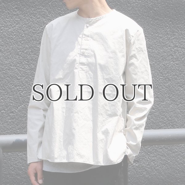 画像14: コットンギャバジンノーカラーP/O コンチョ釦L/SシャツTEE【MADE IN JAPAN】『日本製』/ Upscape Audience (14)