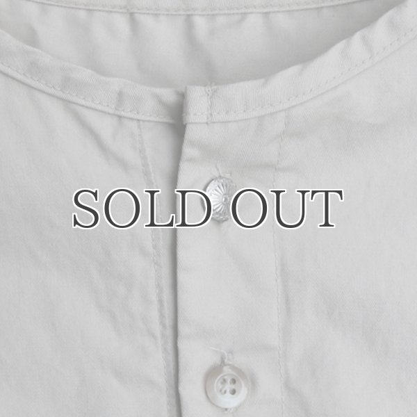 画像17: コットンギャバジンノーカラーP/O コンチョ釦L/SシャツTEE【MADE IN JAPAN】『日本製』/ Upscape Audience (17)