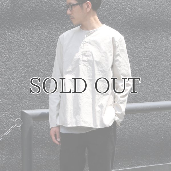 画像13: コットンギャバジンノーカラーP/O コンチョ釦L/SシャツTEE【MADE IN JAPAN】『日本製』/ Upscape Audience (13)