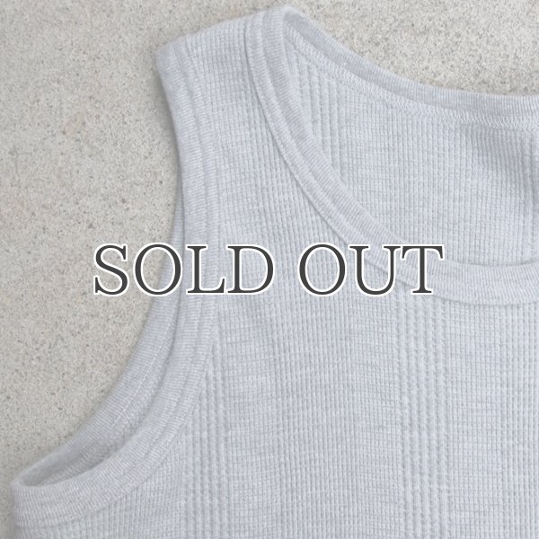 画像15: ランダムワッフル ヘムスクエア　ロングタンク【MADE IN JAPAN】『日本製』/ Upscape Audience (15)