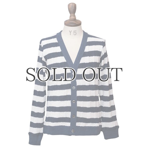 画像4: ケーブルニットボーダーVネックカーディガン【MADE IN JAPAN】『日本製』/ Upscape Audience (4)