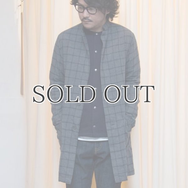 画像4: TOP糸フランネルチェックドクターコート【MADE IN JAPAN】『日本製』 / Upscape Audience (4)