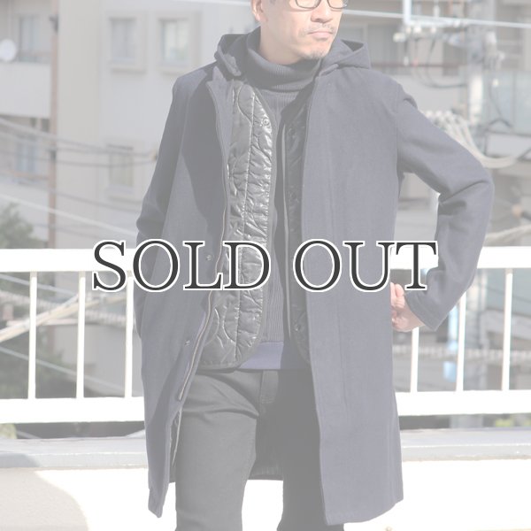 画像4: 840gピュアウールメルトン脱着フードノーカラーコート 【送料無料】 / Audience (4)