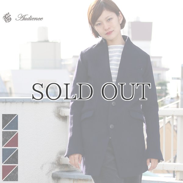 画像1: Wフェイスビーバーノーカラー2ボタンチェスターコート[Lady's]【送料無料】/ Audience (1)