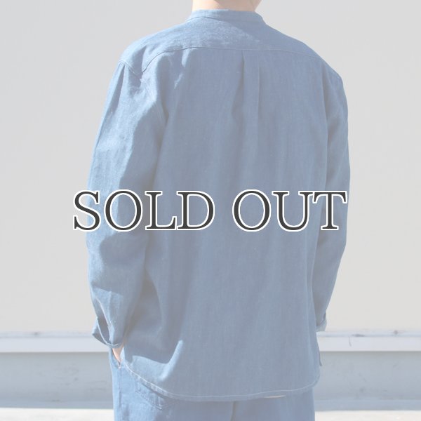 画像22: 麻混デニムマオカラー９分袖 ライト_Jacket【MADE IN JAPAN】『日本製』/ Upscape Audience (22)