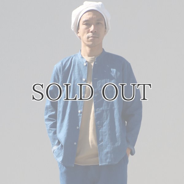 画像16: 麻混デニムマオカラー９分袖 ライト_Jacket【MADE IN JAPAN】『日本製』/ Upscape Audience (16)