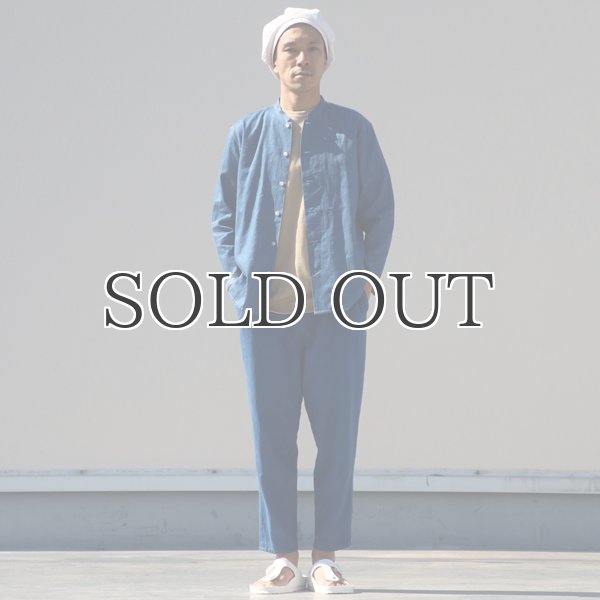 画像18: 麻混デニムマオカラー９分袖 ライト_Jacket【MADE IN JAPAN】『日本製』/ Upscape Audience (18)