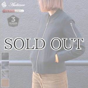 画像: 610ｇウールメルトン裏ダイヤキルトMA-1ジャケット【レディース】【送料無料】 / Audience