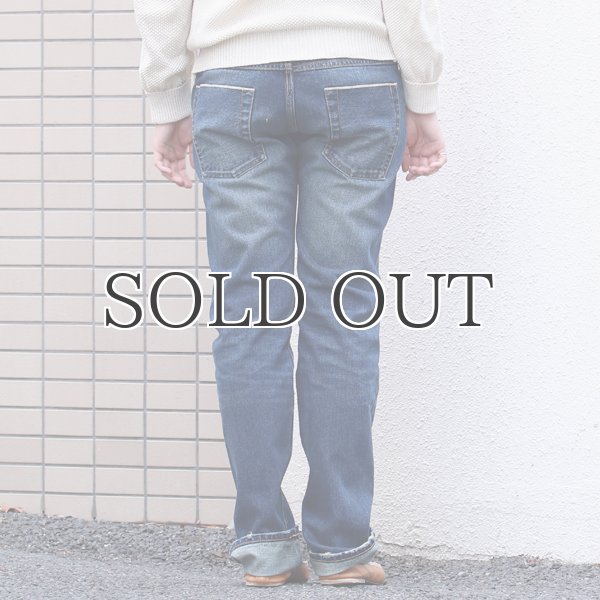 画像4: ヴィンテージ加工タイトフィットストレートセルヴィッチデニムパンツ [Lady's] 【送料無料】 / Audience (4)