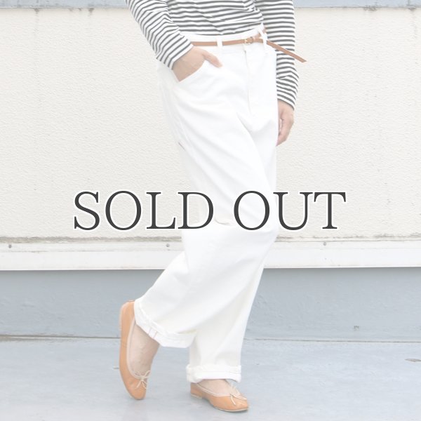 画像3: 赤耳（セルヴィッチ）ホワイトデニムワイドペインターインステップカットパンツ [Lady's]【MADE IN JAPAN】『日本製』【送料無料】/ Upscape Audience (3)