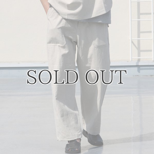 画像3: 綿麻ビンテージソフトキャンバス ベイカー ワイドイージーパンツ【MADE IN JAPAN】『日本製』【送料無料】 / Upscape Audience (3)