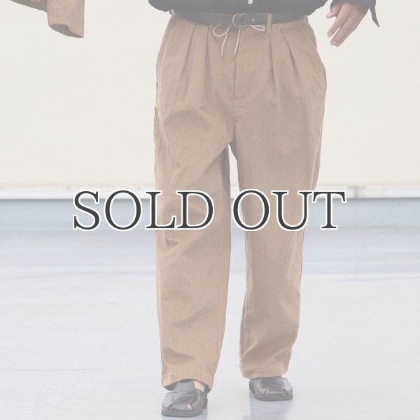 画像4: 14W(ウェール)コール天(コーデュロイ)2タック ワイドイージーパンツ【MADE IN JAPAN】『日本製』【送料無料】/ Upscape Audience (4)