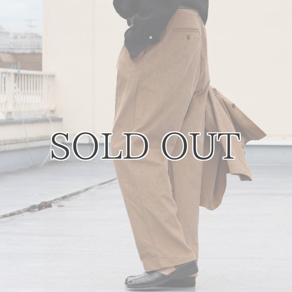 画像5: 14W(ウェール)コール天(コーデュロイ)2タック ワイドイージーパンツ【MADE IN JAPAN】『日本製』【送料無料】/ Upscape Audience (5)