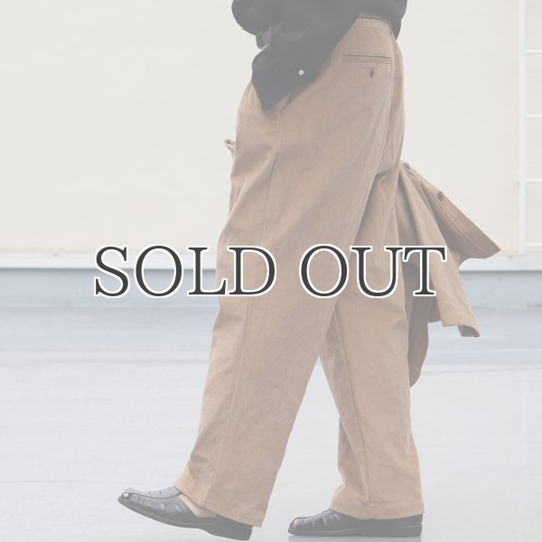 画像10: 14W(ウェール)コール天(コーデュロイ)2タック ワイドイージーパンツ【MADE IN JAPAN】『日本製』【送料無料】/ Upscape Audience (10)