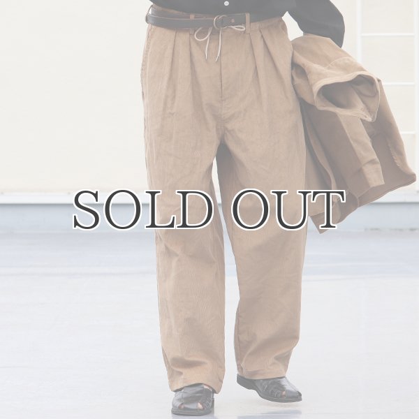 画像6: 14W（ウェール）コール天（コーデュロイ）2タック ワイドイージーパンツ【MADE IN JAPAN】『日本製』【送料無料】/ Upscape Audience (6)