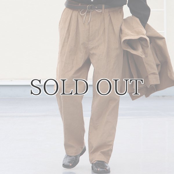 画像7: 14W（ウェール）コール天（コーデュロイ）2タック ワイドイージーパンツ【MADE IN JAPAN】『日本製』【送料無料】/ Upscape Audience (7)