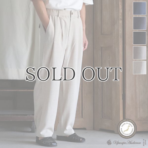 画像1: Reflax®(リフラクス) TECH リネンライクキャンバス 2タック ペグトップ ワイドテーパード イージーパンツ【MADE IN JAPAN】『日本製』/ Upscape Audience (1)
