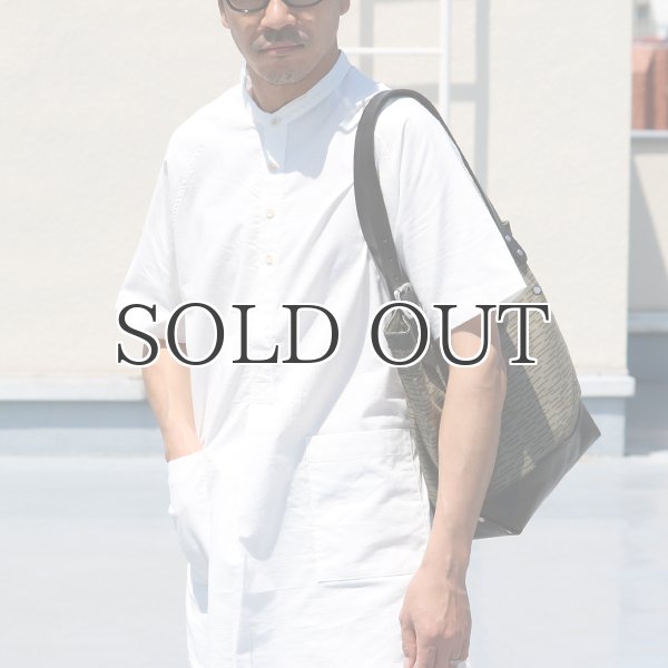 画像4: デッドストックレインカモテント生地×Leather Travel Mini Tote Bag 【送料無料】 / Upscape Audience VASCO (4)