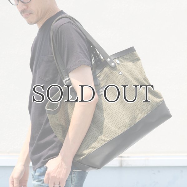 画像9: デッドストックレインカモテント生地×Leather Travel Tote Bag 【送料無料】 / Upscape Audience VASCO (9)