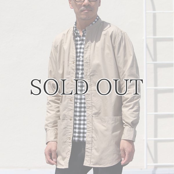 画像3: グリストーンW 綿ナイロン高密度ギャバ ルーズFIT バンドカラー ツールポケ 長袖シャツ【MADE IN JAPAN】『日本製』Upscape Audience (3)