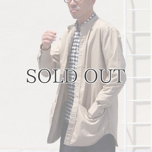 画像5: グリストーンW 綿ナイロン高密度ギャバ ルーズFIT バンドカラー ツールポケ 長袖シャツ【MADE IN JAPAN】『日本製』Upscape Audience (5)