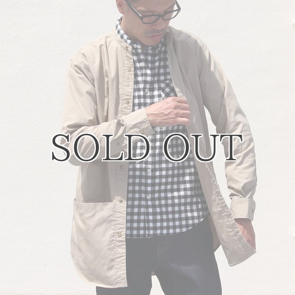 画像9: グリストーンW 綿ナイロン高密度ギャバ ルーズFIT バンドカラー ツールポケ 長袖シャツ【MADE IN JAPAN】『日本製』Upscape Audience (9)