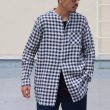 画像4: French Linen（フレンチリネン）ルーズFIT バンドカラー 長袖シャツ【MADE IN JAPAN】『日本製』/ Upscape Audience (4)