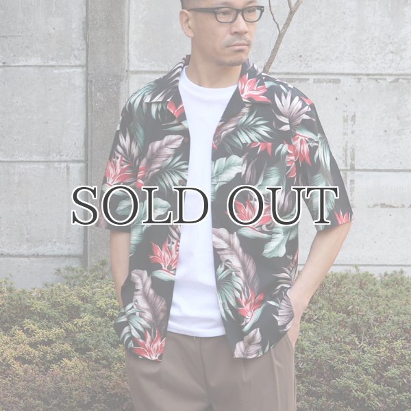 画像7: コットンレーヨン ヴィンテージボタニカル柄  オープンカラー ルーズフィットシャツ【MADE IN JAPAN】『日本製』/ Upscape Audience (7)