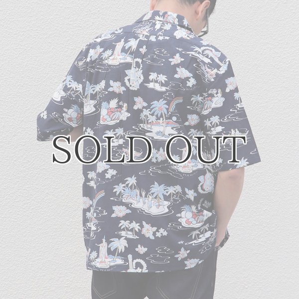 画像4: コットンレーヨン ヴィンテージHAWAII&LEAVES柄  オープンカラー ハーフスリーブシャツ【MADE IN JAPAN】『日本製』/ Upscape Audience (4)