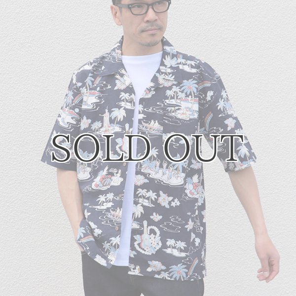 画像5: コットンレーヨン ヴィンテージHAWAII＆LEAVES柄  オープンカラー ハーフスリーブシャツ【MADE IN JAPAN】『日本製』/ Upscape Audience (5)