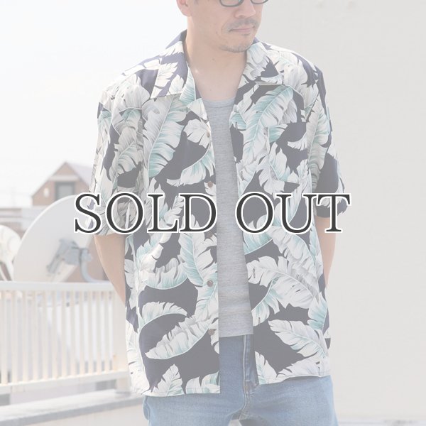 画像4: コットンレーヨン ヴィンテージHAWAII＆LEAVES柄  オープンカラー ハーフスリーブシャツ【MADE IN JAPAN】『日本製』/ Upscape Audience (4)