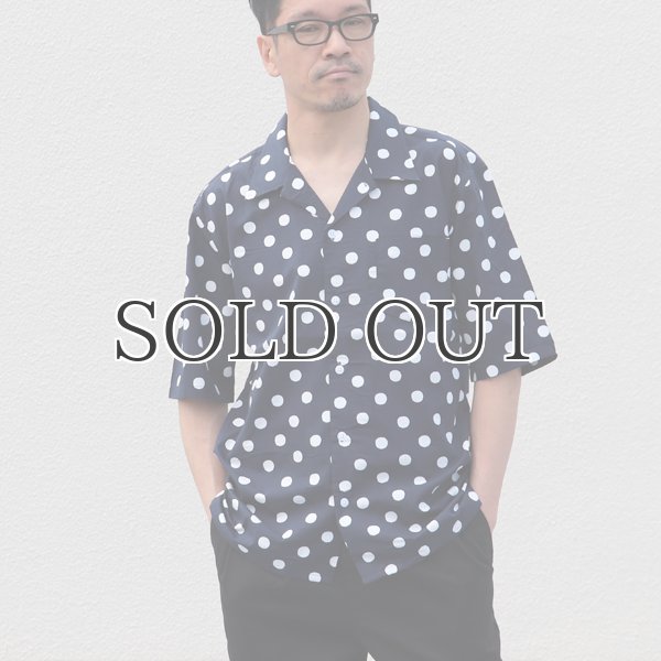 画像8: コットンレーヨン BIG DOT柄  オープンカラー ハーフスリーブシャツ【MADE IN JAPAN】『日本製』/ Upscape Audience (8)