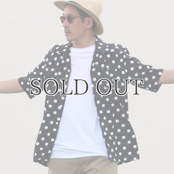 画像5: コットンレーヨン BIG DOT柄  オープンカラー ハーフスリーブシャツ【MADE IN JAPAN】『日本製』/ Upscape Audience (5)