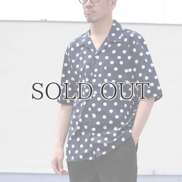 画像4: コットンレーヨン BIG DOT柄  オープンカラー ハーフスリーブシャツ【MADE IN JAPAN】『日本製』/ Upscape Audience (4)