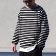 画像10: Basque10オンス（バスク天竺）フレンチボーダー ボートネック BOX Tee【MADE IN JAPAN】『日本製』/ Upscape Audience (10)