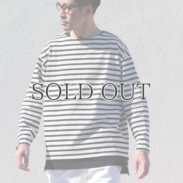 画像17: Basque10オンス（バスク天竺）フレンチボーダー ボートネック BOX Tee【MADE IN JAPAN】『日本製』/ Upscape Audience (17)