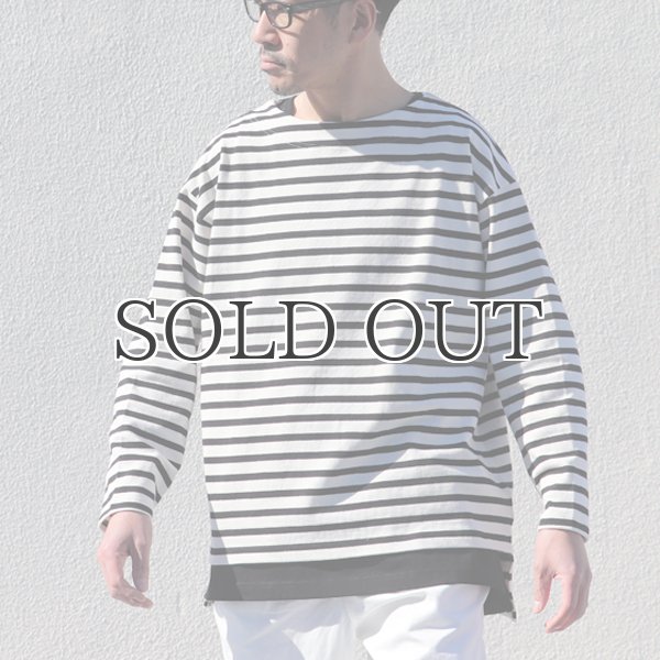 画像8: Basque10オンス（バスク天竺）フレンチボーダー ボートネック BOX Tee【MADE IN JAPAN】『日本製』/ Upscape Audience (8)