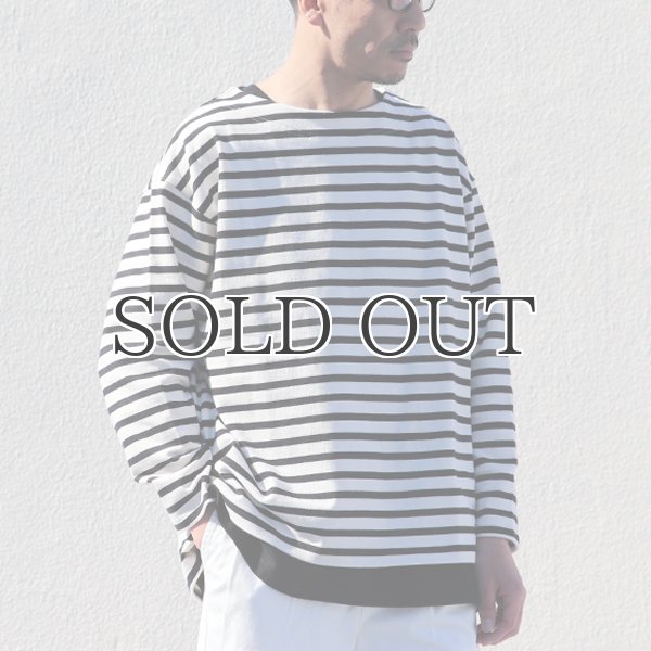 画像9: Basque10オンス（バスク天竺）フレンチボーダー ボートネック BOX Tee【MADE IN JAPAN】『日本製』/ Upscape Audience (9)