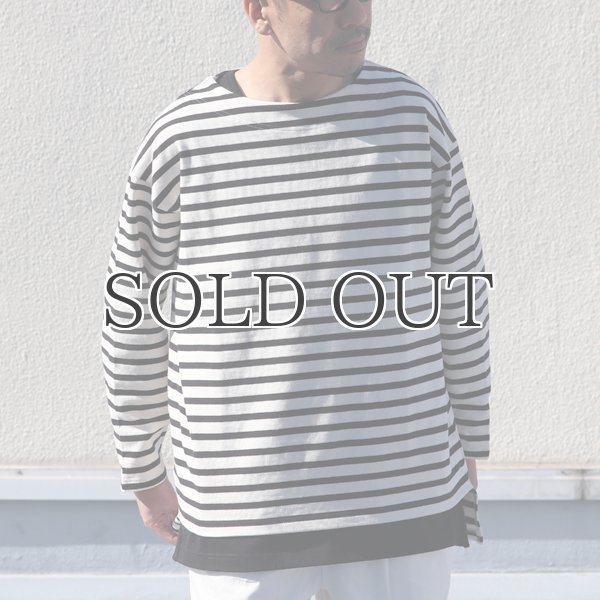 画像10: Basque10オンス（バスク天竺）フレンチボーダー ボートネック BOX Tee【MADE IN JAPAN】『日本製』/ Upscape Audience (10)