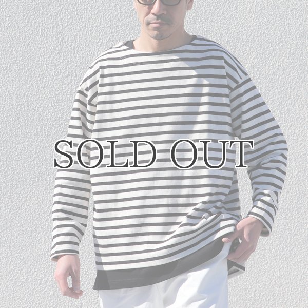 画像11: Basque10オンス（バスク天竺）フレンチボーダー ボートネック BOX Tee【MADE IN JAPAN】『日本製』/ Upscape Audience (11)