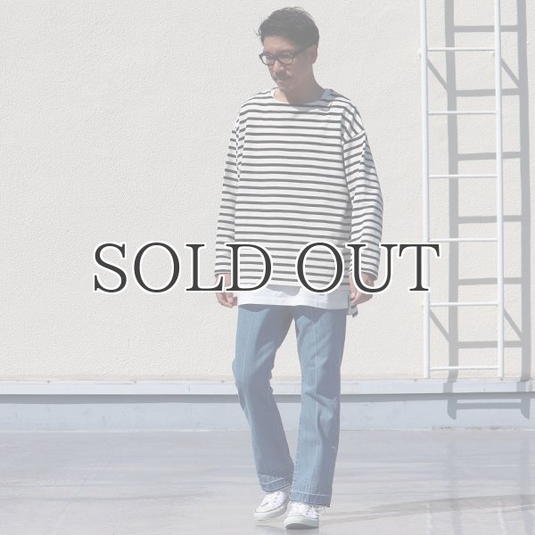 画像6: Basque10オンス（バスク天竺）フレンチボーダー ボートネック BOX Tee【MADE IN JAPAN】『日本製』/ Upscape Audience (6)