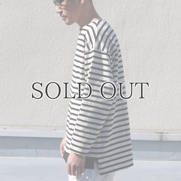 画像13: Basque10オンス（バスク天竺）フレンチボーダー ボートネック BOX Tee【MADE IN JAPAN】『日本製』/ Upscape Audience (13)