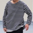 画像3: Basque10オンス（バスク天竺）フレンチボーダー ボートネック BOX Tee【MADE IN JAPAN】『日本製』/ Upscape Audience (3)