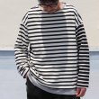 画像3: Basque10オンス（バスク天竺）フレンチボーダー ボートネック BOX Tee【MADE IN JAPAN】『日本製』/ Upscape Audience (3)