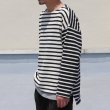 画像3: Basque10オンス（バスク天竺）フレンチボーダー ボートネック BOX Tee【MADE IN JAPAN】『日本製』/ Upscape Audience (3)