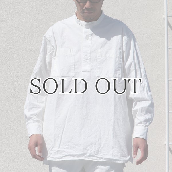 画像3: 馬布ヴィンテージフィニッシュバンドカラースクエアロングシャツ【MADE IN JAPAN】『日本製』/ Upscape Audience (3)