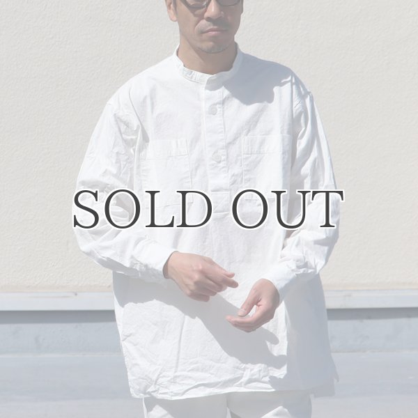 画像5: 馬布ヴィンテージフィニッシュバンドカラースクエアロングシャツ【MADE IN JAPAN】『日本製』/ Upscape Audience (5)