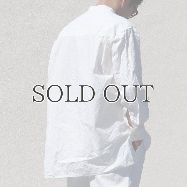 画像6: 馬布ヴィンテージフィニッシュバンドカラースクエアロングシャツ【MADE IN JAPAN】『日本製』/ Upscape Audience (6)