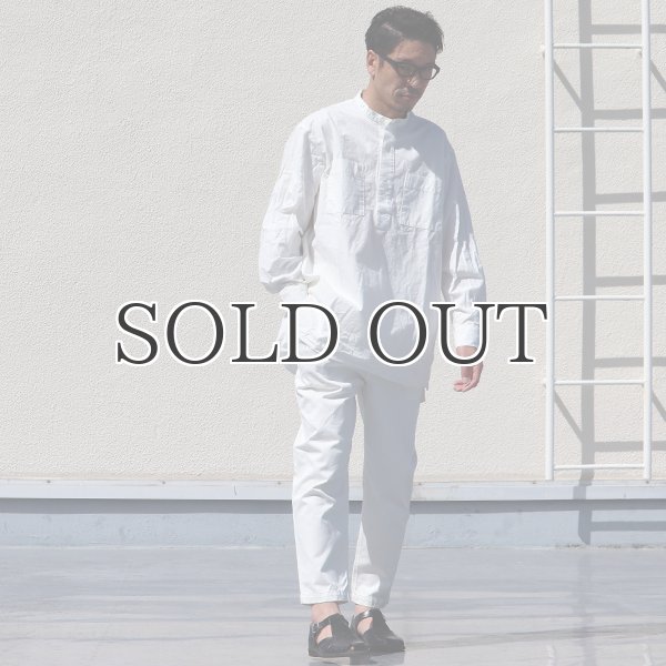 画像7: 馬布ヴィンテージフィニッシュバンドカラースクエアロングシャツ【MADE IN JAPAN】『日本製』/ Upscape Audience (7)