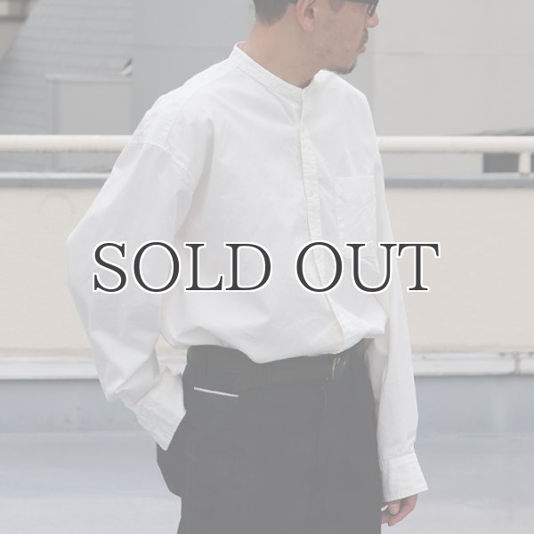 画像13: 遠州織7オンス チノクロス バンドカラー 長袖 ボクシーAライン シャツ【MADE IN JAPAN】『日本製』/ Upscape Audience (13)